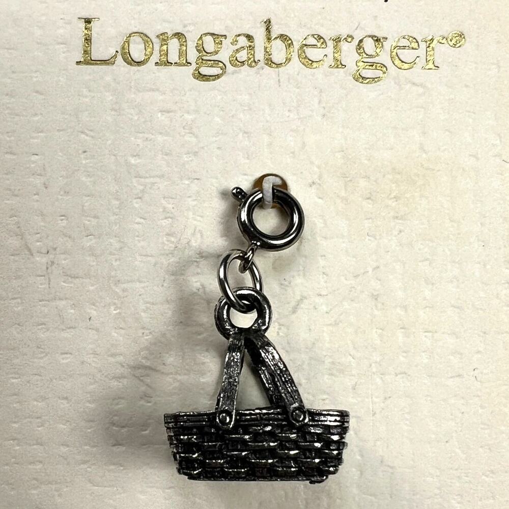 Longaberger Basket Gathering Basket Charm Antiqued Silver Tone NEW